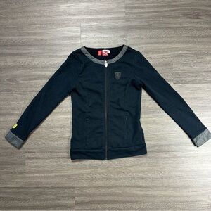 Ferrari Puma Black and Gray Zip-Up Sweater